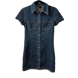 Vintage gap denim button down dress🤍💙